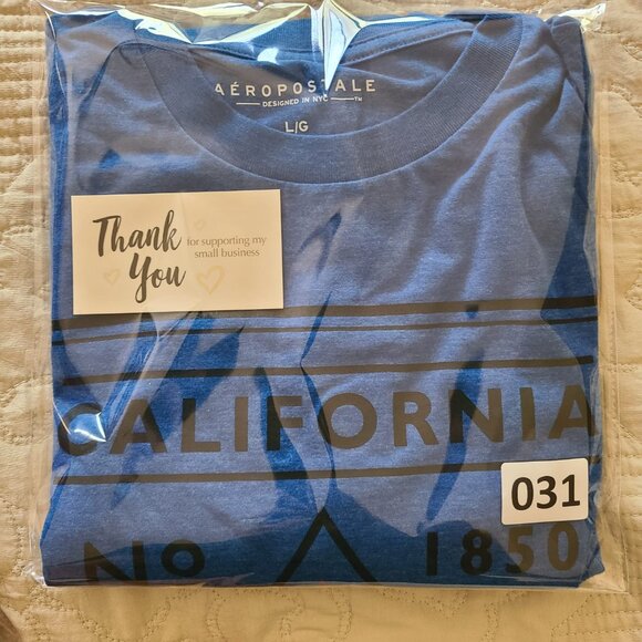 Aeropostale "California" Men's Tee size LG blue - Picture 9 of 9